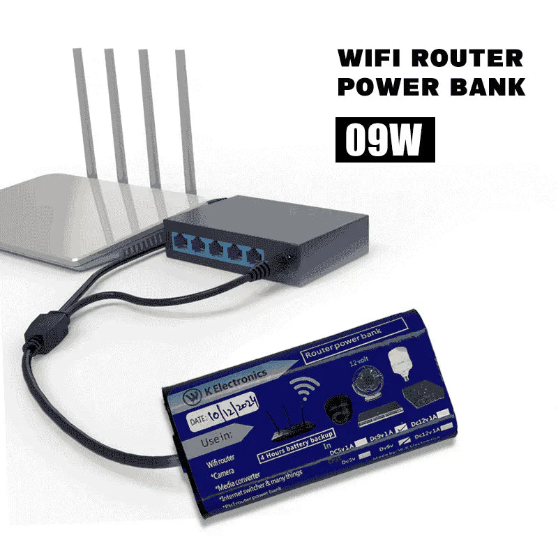 ( FREE HOME DELIVERY ) WiFi Router UPS Power Bank 9 Volts - 4 Hours Guaranteed Backup - Tp Link Tenda PTCL & Other Routers