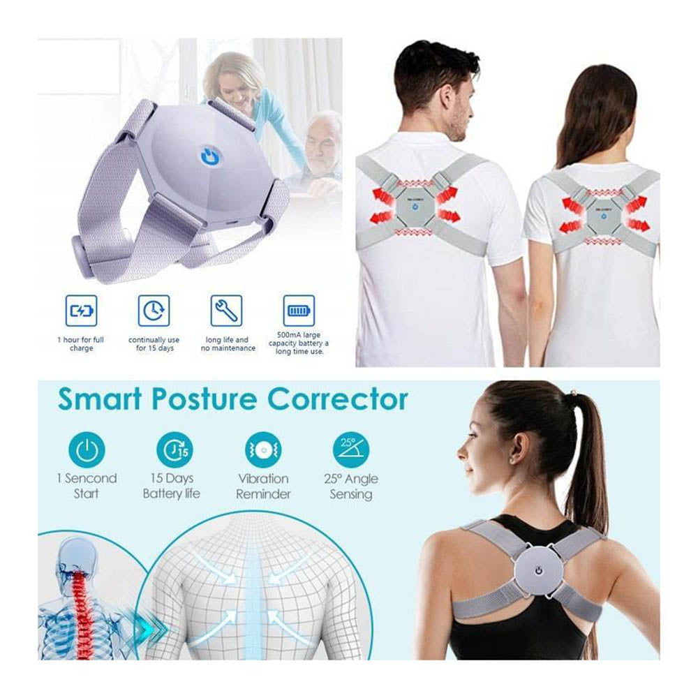 Rechargeable Smart Sensor Posture Upper Back Brace Support for Men and Women Pain Relief