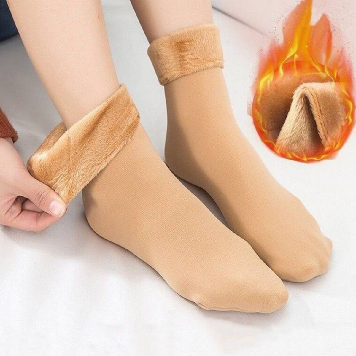 2 Pairs Ladies Velvet Warm Socks