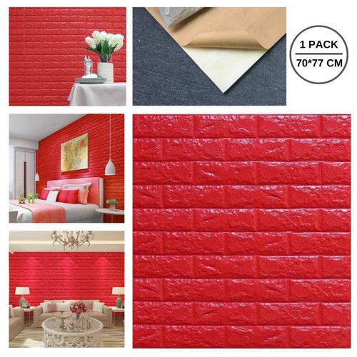 3D Brick Design Self-Adhesive