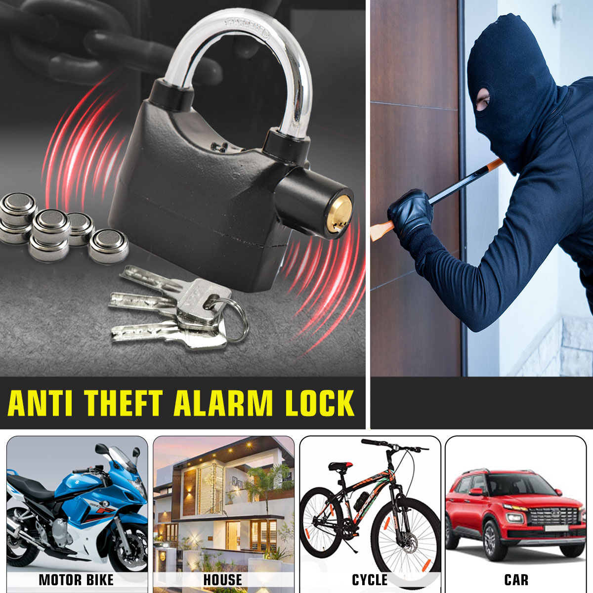 Anti-Theft Alarm Padlock