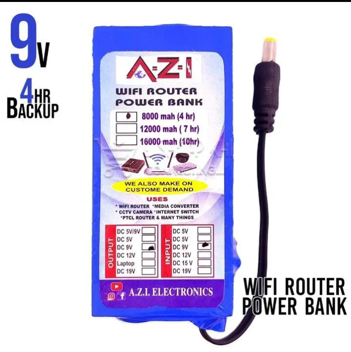 ( FREE HOME DELIVERY ) WiFi Router UPS Power Bank 9 Volts - 4 Hours Guaranteed Backup - Tp Link Tenda PTCL & Other Routers