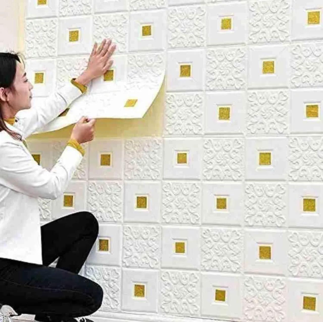 3D Brick Design Self-Adhesive