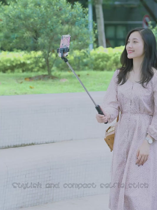 4 in 1 Selfie Stick Tripod with Bluetooth Remote |Foldable & Extendable Mobile Holder