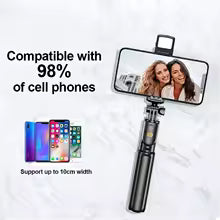 4 in 1 Selfie Stick Tripod with Bluetooth Remote |Foldable & Extendable Mobile Holder